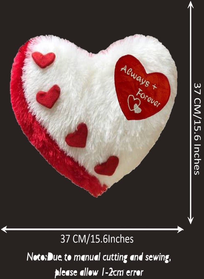 PICKKART Love Cushion Pillow Heart Shape, Always + Forever Embroidered Quote (White) - Image 2